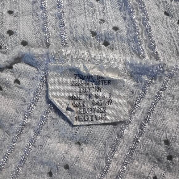 Vintage Paris Blues Top Y2K Peasant Blouse Eyelet Fairy Grunge Boho Coachella - Picture 7 of 7